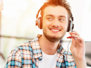 Young man working in office