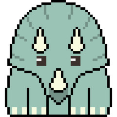 Obraz premium vector pixel art triceratops