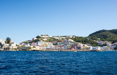 Fototapeta na wymiar View of Ponza Island, taken from the sea