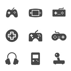 Vector black video game icons set © skarin
