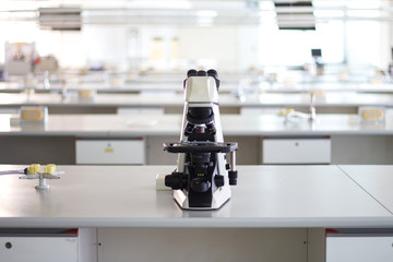 light microscope in laboratory room