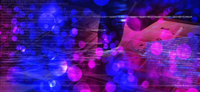 Bin&auml;r Code mit Bokeh und Tastatur- Futuristisch