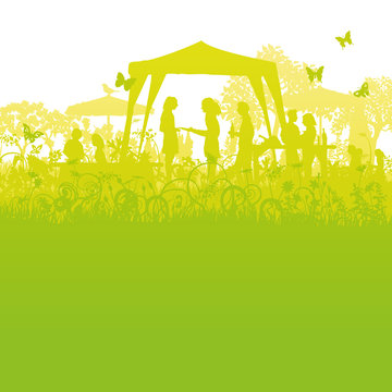 Gro&szlig;es Gartenfest im Garten