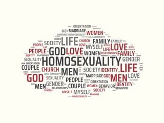 HOMOSEXUALITY - image with words associated with the topic HOMOSEXUALITY, word, image, illustration