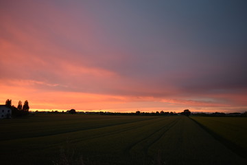 tramonto in campagna