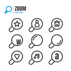 Different zoom icons set. Design elements on white background. logo. symbol