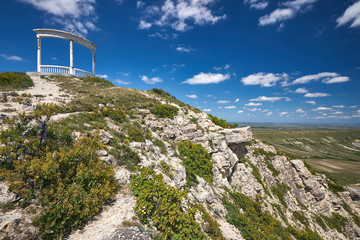 "Starfall memories" arbor on the top of the Kokluk mountain viewpoint in Koktebel, Crimea