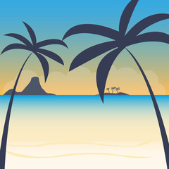 Fototapeta na wymiar Tropical Islands illustration.