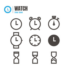 Clock icons set. vector. on white background. logo. symbol