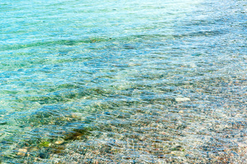 Blue clear sea water on the beach