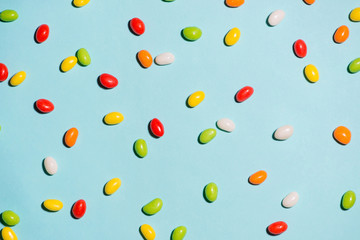 Colorful candies and jellies as background