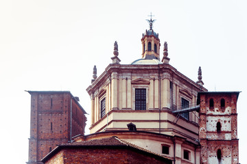 Traditional antique city building in Milan