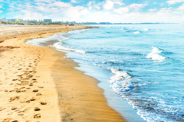 Long tropical sandy beach