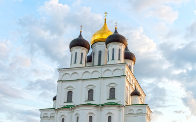 Ancient Pskov Kremlin cathedral in Russia.