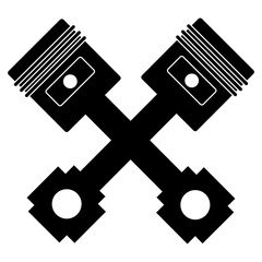 Motor pistons icon isolated on white background