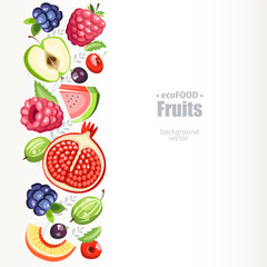 fresh healthy fruits background vertical