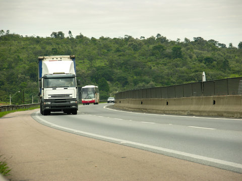 truck bus and car