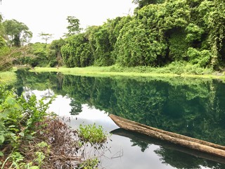 Blue river in Congo