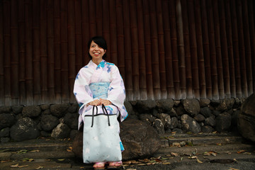 japanese young woman kimono , Kyoto Japan,