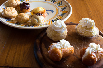 Sweets Mimosa and Babbà ,Italians Sweets and Baba , Italy