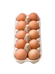 Organic Ten Egg Pack Isolated on White