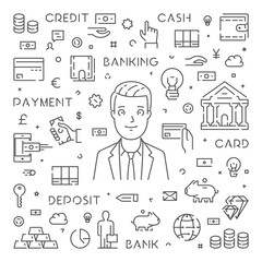 Line web banner for online banking.