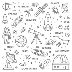 Vector line web concept for astronomy