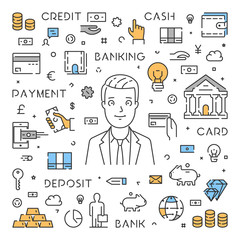 Line web banner for online banking.