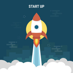rocket launch business startup background
