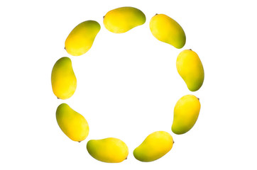 Group of mango on white background for isolated the background, Thai mango on on white background for cut off, Asia mango on summer