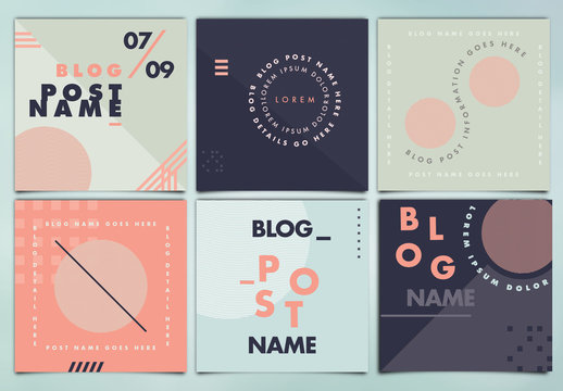 6 Abstract Social Media Post Layouts 1