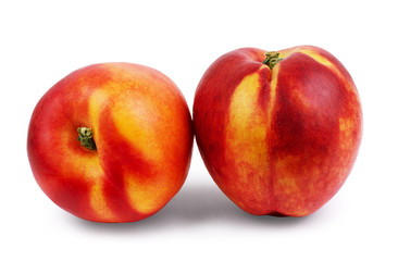 Nectarine fruit isolated on the white background.