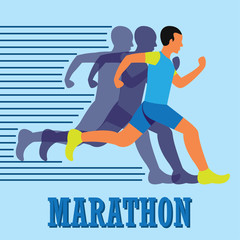 running race people / marathon, sport and activity poster. vector illustration