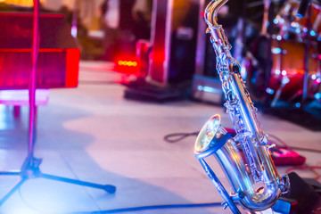 Saxophone Instrument on the Stage