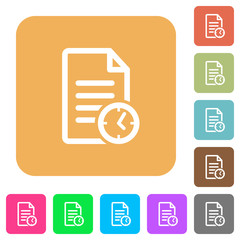 Document last modified time rounded square flat icons