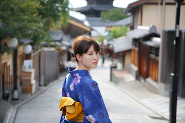  beautiful Japanese woman kimono in kyoto