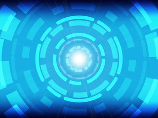 Abstract blue circle technology concept background. Vector illustration tech circle and technology background.