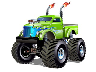 Cartoon Monster Truck. Available EPS-10 separated by groups and layers with transparency effects for one-click repaint © Mechanik