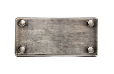 Metal plate on the white background