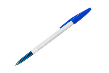 blue pen isolated on white bakcground