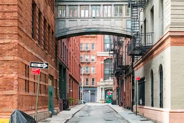 Foto op Aluminium Intersection of Staple Street and Jay Street in the historic Tribeca neighborhood of Manhattan, New York City NYC © deberarr