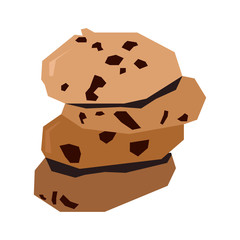 Isolated pile of geometric cookies, Vector illustration
