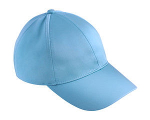 Azure blue cap isolated on white
