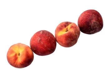 A few ripe peaches isolated on a white background