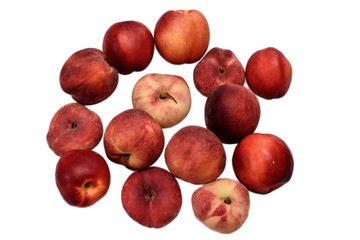 Delicious juicy ripe nitirin and peach isolated on white background