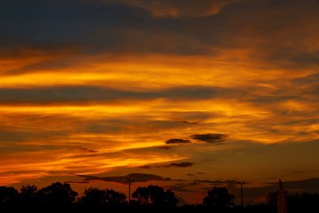 Fototapeta na wymiar sunset red sky cloud cloudscape, landscape
