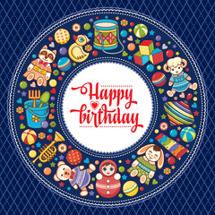 Happy Brithday. Greeting Card. Vector.