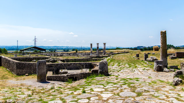 View of the archaeological site of Lucus Feroniae, near Rome, Italy