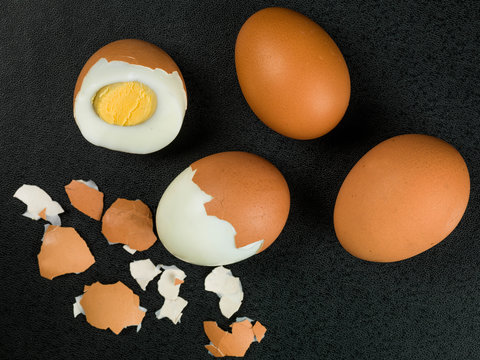 Four Fresh Hard Boiled Eggs