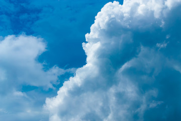 The sky with clouds moving with the wind.